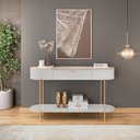 Ver imagem 5 de Aparador Decorativo Amanda 1 Gaveta e 1 Prateleira Pés Metálicos Dourados Fendi/quartzo G18 - Gran B