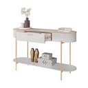 Ver imagem 6 de Aparador Decorativo Amanda 1 Gaveta e 1 Prateleira Pés Metálicos Dourados Fendi/quartzo G18 - Gran B