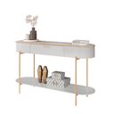 Ver imagem 2 de Aparador Decorativo Amanda 1 Gaveta e 1 Prateleira Pés Metálicos Dourados Fendi/quartzo G18 - Gran B