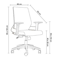 Cadeira Escritório Diretor com Braços 3D NR17 Toledo - 5