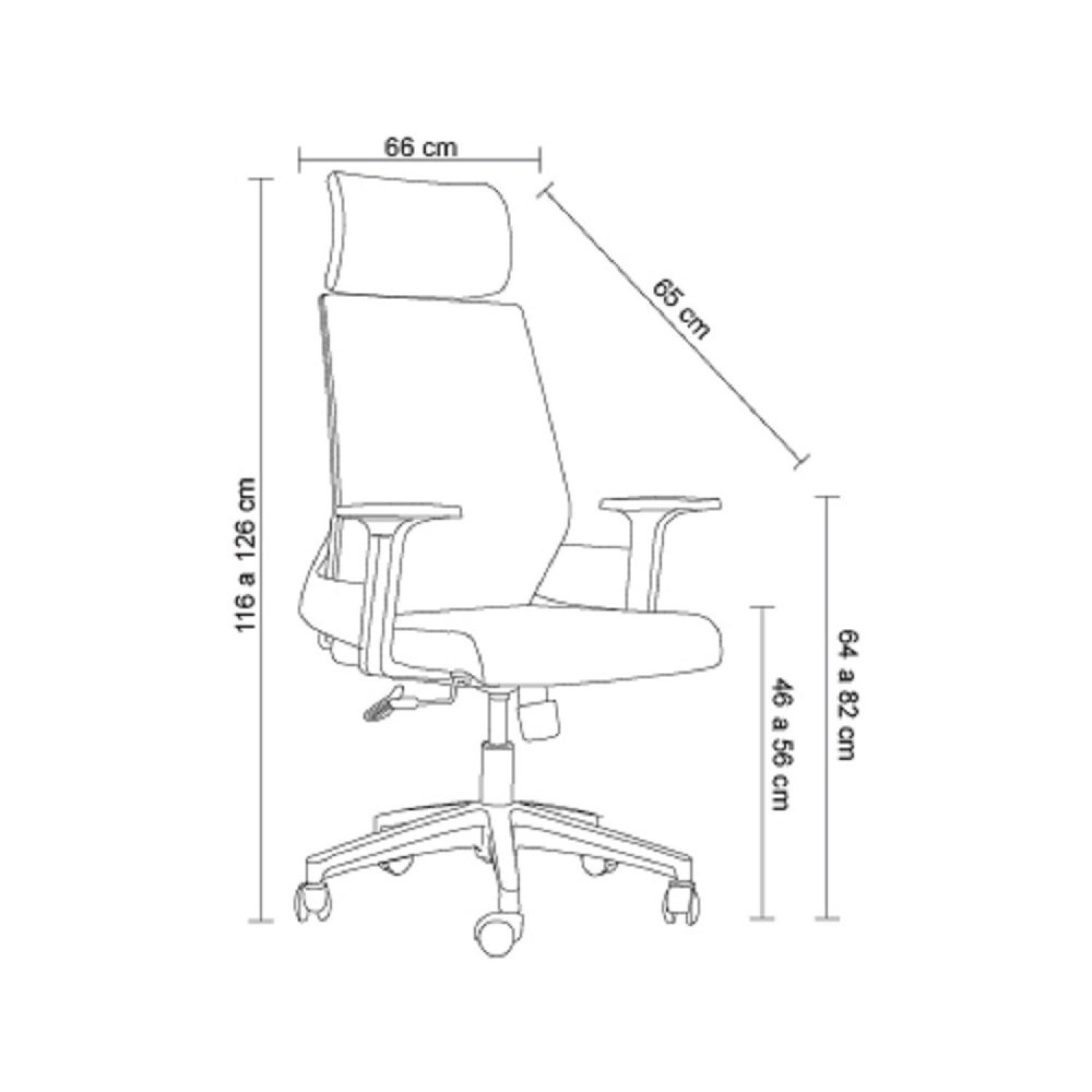 Cadeira Office Diretor Toledo com Apoia Cabeça e Braços 3D NR17  - 9