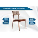Ver imagem 5 de Cadeira Sala de Jantar Neo 1740 Aço Kit 2 Uni Cobre/linho Areia/courino Caramelo - Carraro