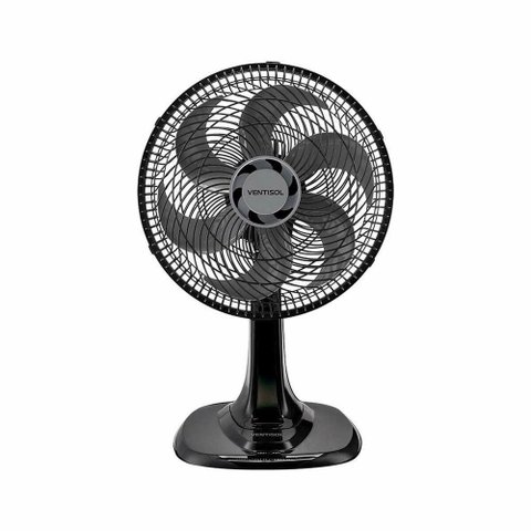 Ventilador de Mesa Ventisol 300W 30cm 6 Pás 3 Velocidades Turbo Premium Preto 220V