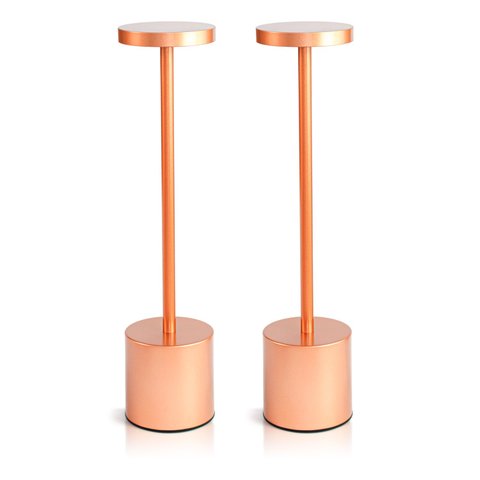 Par 2x Luminária de Mesa Touch Candeeiro Led sem Fio Recarregável Rose