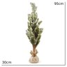 Arvore Topiaria Natalina com Base Juta Verde e Branco 95cm - 1