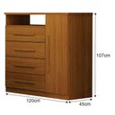 Ver mais imagens de Guarda Roupa Casal Ares 6 Portas Cinamomo Off-white com Cômoda Diamante 4 Gavetas 1 Porta Cinamomo –