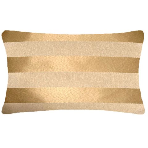 Capa de Almofada Retangular Listrada Dourado 50x28cm