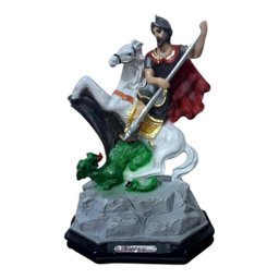 Imagem São Jorge Guerreiro 20cm +chaveiro Ouro Velho Medalha - 2