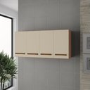 Ver imagem 2 de Armário Aéreo de Cozinha 120cm 4 Portas Mara Savana/off White - Moblis