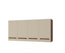 Ver imagem 1 de Armário Aéreo de Cozinha 120cm 4 Portas Mara Savana/off White - Moblis
