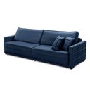Ver imagem 4 de Sofá Cama Retrátil e Reclinável 2,10m com Molas Karina Veludo Azul Rover & Beato