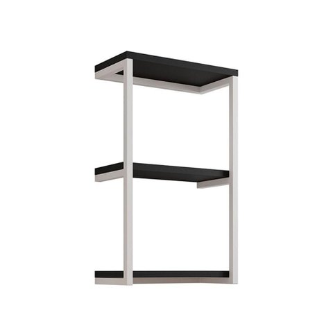 Nicho de Parede Industrial 3 Prateleiras Milão - Branco e Preto - Cor: Branco