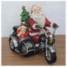 Enfeite Natal Musical Papai Noel Motoqueiro com Led 30cm - 1