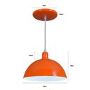 Ver imagem 3 de Pendente Meia Lua 24cm Luminária Lustre Alumínio Laranja
