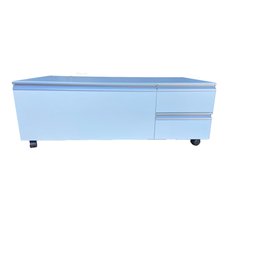 Balcão Gabinete Pia Banheiro Multiuso Com Rodízios 110cm:AZUL - 5