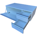 Ver imagem 3 de Balcão Gabinete Pia Banheiro Multiuso Com Rodízios 110cm:AZUL