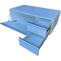 Balcão Gabinete Pia Banheiro Multiuso Com Rodízios 110cm:AZUL - 3