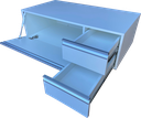 Ver imagem 3 de Balcão Gabinete Pia Banheiro Multiuso Com Rodízios 110cm:AZUL