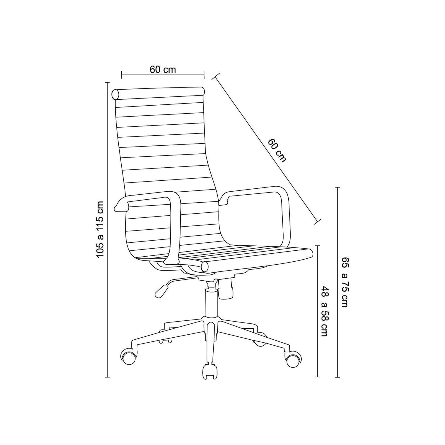 Conjunto 4 Cadeiras de Escritório Presidente Sevilha com Base Office - 6