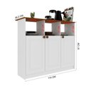 Ver imagem 3 de Mesa Bancada Balcão Ilha para Cozinha com 3 Portas e Nichos Divisor de Ambiente Veneza Branco