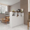 Ver imagem 1 de Mesa Bancada Balcão Ilha para Cozinha com 3 Portas e Nichos Divisor de Ambiente Veneza