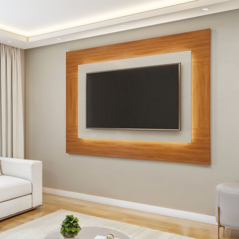 Painel para TV até 58 Polegadas com LED 100% MDF 180CMX130CM Grecia Bege