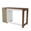 Ver imagem 4 de Escrivaninha Mesa Escritório Zurique 2 Gavetas 1 Porta 120cm Branco e Tannat
