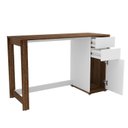 Ver imagem 6 de Escrivaninha Mesa Escritório Zurique 2 Gavetas 1 Porta 120cm Branco e Tannat