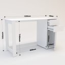 Ver imagem 3 de Escrivaninha Mesa Escritório 120cm 1 Porta 2 Gavetas Zurique