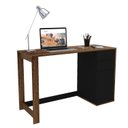 Ver imagem 2 de Escrivaninha Zurique 2 Gavetas 1 Porta 120cm Preto E Tannat