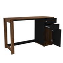 Ver imagem 6 de Escrivaninha Zurique 2 Gavetas 1 Porta 120cm Preto E Tannat