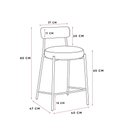 Ver imagem 6 de Banqueta Média Londres Assento PU Base Fixa com Encosto 65cm Dourado D'Rossi