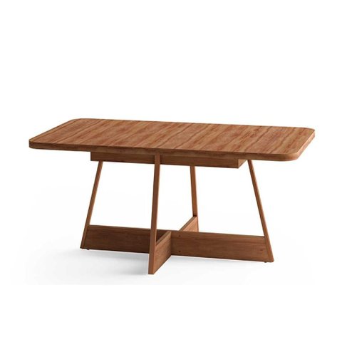Mesa para Cozinha Átria Retangular 1592 Aço C/tampo Madeirado 160x90cm Nogal/freijo Rose - Carraro