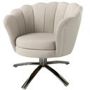 Ver imagem 1 de Poltrona Pétala Base Giratória Cromado em Linho:08-cru