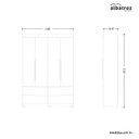 Ver imagem 5 de Guarda Roupa Doble com Espelho 4 Portas Cinamomo/off White - Abz
