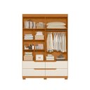Ver imagem 4 de Guarda Roupa Doble com Espelho 4 Portas Cinamomo/off White - Abz