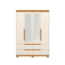 Ver imagem 3 de Guarda Roupa Doble com Espelho 4 Portas Cinamomo/off White - Abz