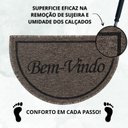 Ver imagem 6 de Capacho Tapete Porta Entrada Meia Lua 38x60 Bem Vindo Bege