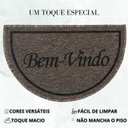 Ver imagem 3 de Capacho Tapete Porta Entrada Meia Lua 38x60 Bem Vindo Bege