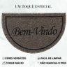 Capacho Tapete Porta Entrada Meia Lua 38x60 Bem Vindo Bege - 3