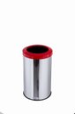 Ver imagem 1 de Lixeira Aço Inox Com Aro Plástico Lixo Reciclável Cozinha 20 Litros - Vermelho