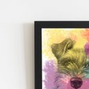 Ver imagem 2 de Quadro Cachorro Schnauzer Tinta Aquarela Moldura 30x40cm