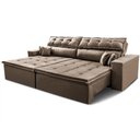 Ver imagem 2 de Sofá Retrátil e Reclinável 2,72m Luxos Cama Inbox Velusoft Castor