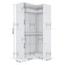 Ver imagem 2 de MÓDULO CLOSET CABIDEIRO EM L 100% MDF A 2,00 M473.B (CASA) MUNDI MOVEIS