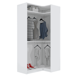 MÓDULO CLOSET CABIDEIRO EM L 100% MDF A 2,00 M473.B (CASA) MUNDI MOVEIS
