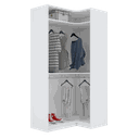 Ver imagem 1 de MÓDULO CLOSET CABIDEIRO EM L 100% MDF A 2,00 M473.B (CASA) MUNDI MOVEIS