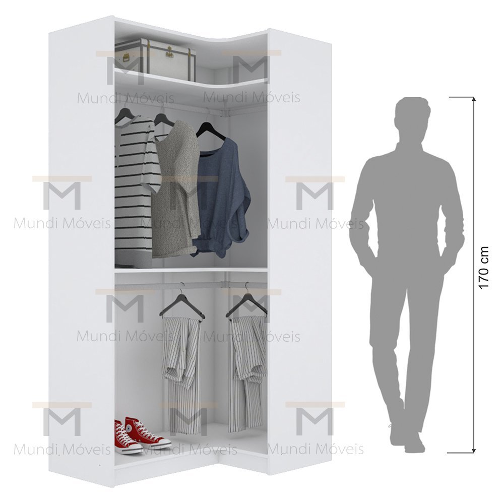 MÓDULO CLOSET CABIDEIRO EM L 100% MDF A 2,00 M473.B (CASA) MUNDI MOVEIS - 6