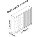 Ver imagem 5 de Guarda Roupa Casal 2 Portas 7 Gavetas com Espelho Apolo 100% MDF