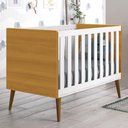 Ver imagem 4 de Berço Mini Cama Theo Retrô Branco/savana com Pés Amadeirado - Reller Móveis Branco/savana