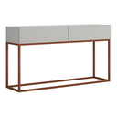 Ver imagem 5 de Aparador Eros 110cm Industrial Moderno e Minimalista 2 Gavetas:branco/cobre